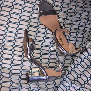 silver 2 strap madden heels, only worn once